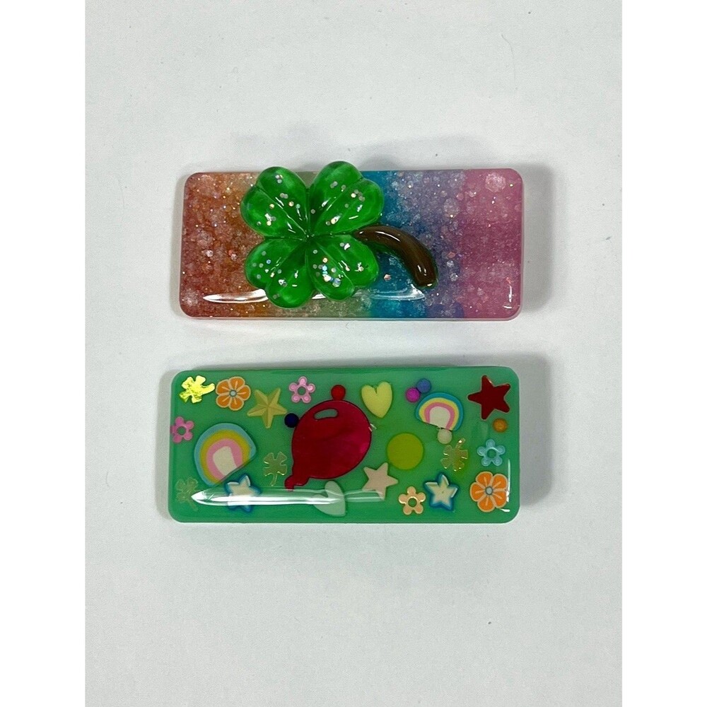 Beau Charming Handmade St. Patrick’s Day Hair Clip Lucky Charms Four Leaf Clover